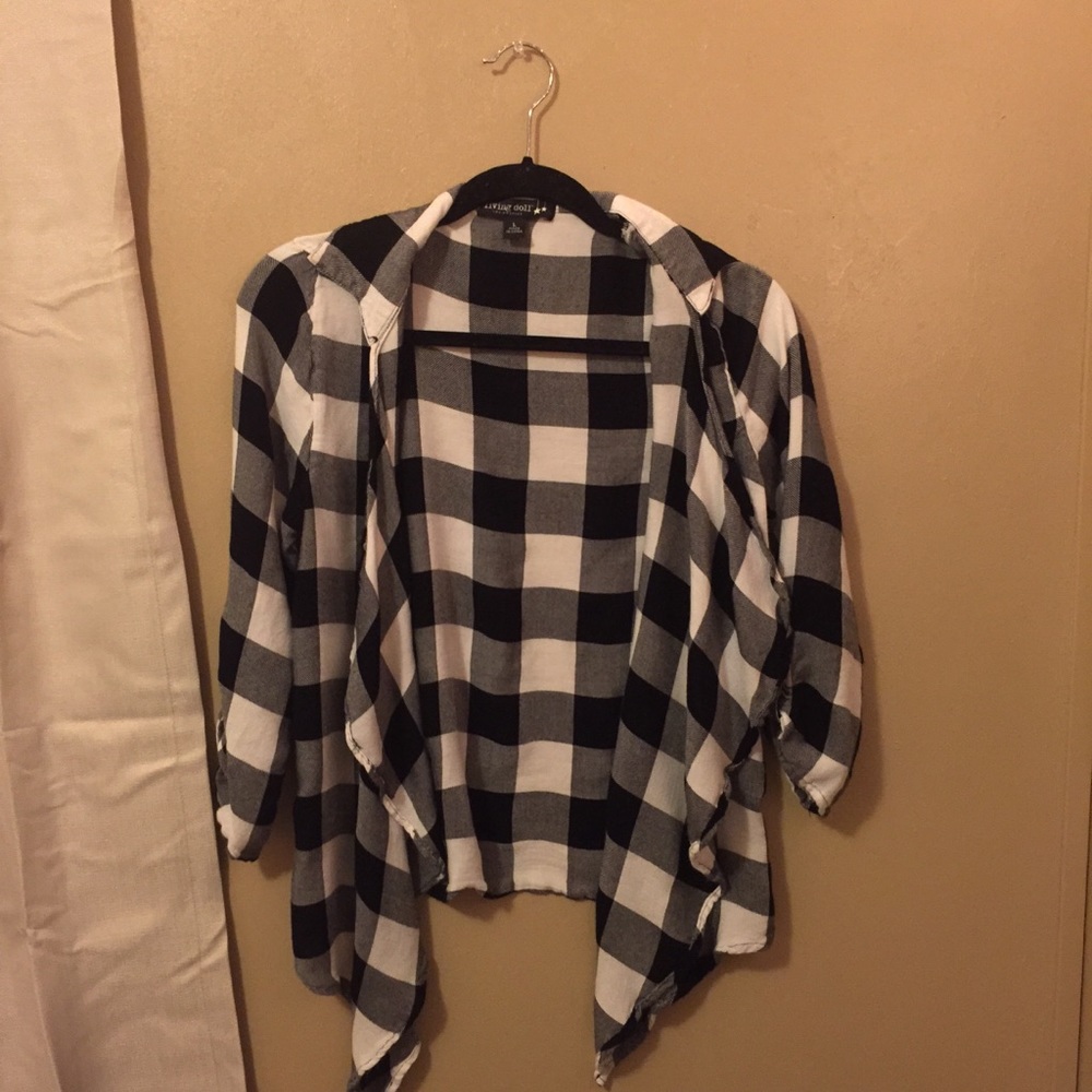 plaid flannel cardigan